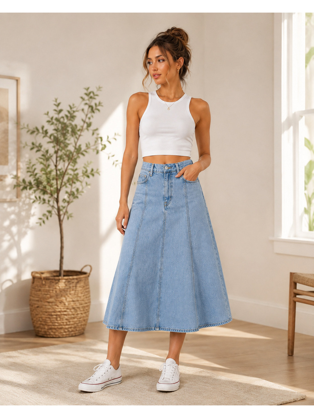 Levi's Women's midi Denim Skirt Hemmed Size 33